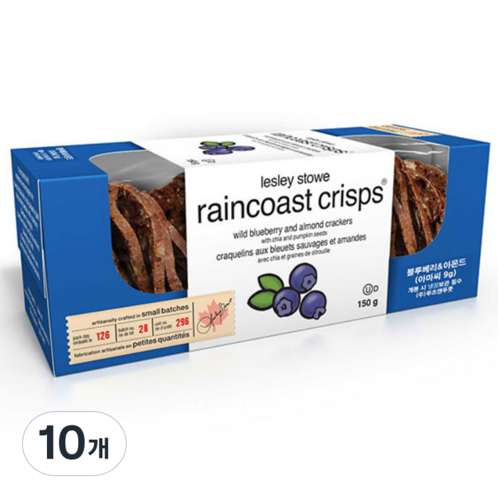 레슬리스토레인코스트크리스프 블루베리 앤 아몬드 비스킷, 150g, 10개