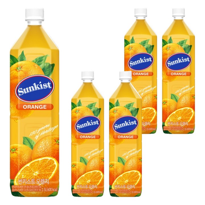 썬키스트 오렌지주스, 1.5L, 5개