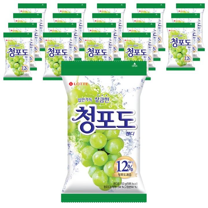 롯데웰푸드 청포도 캔디, 153g, 20개