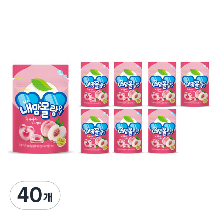 크라운 내맘몰랑쏘옥 젤리 복숭아맛, 40개