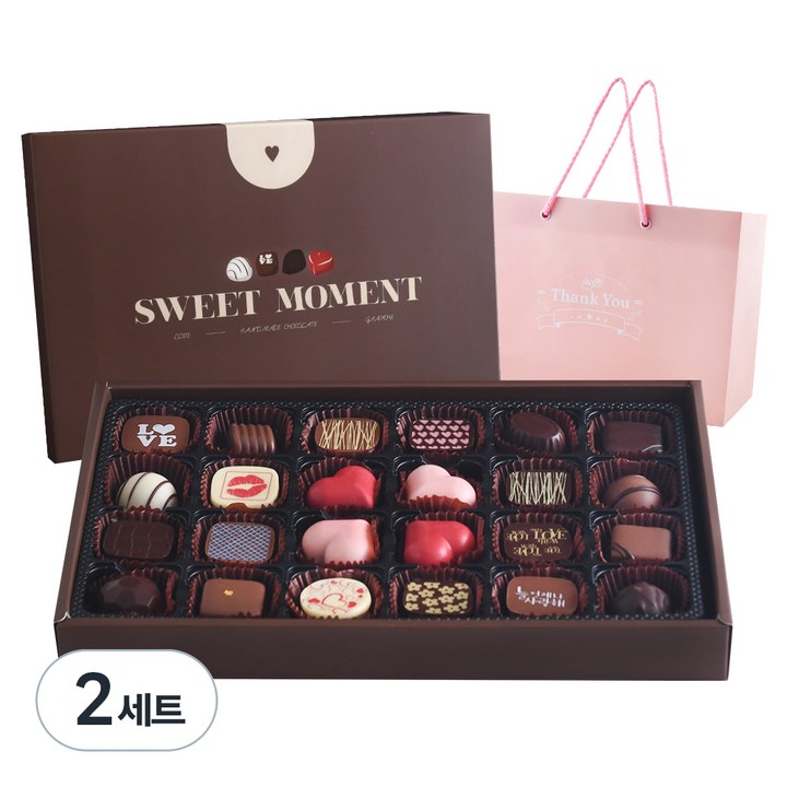 상상앤드 스윗러브 24구 수제초콜릿 + 쇼핑백 랜덤 발송, 2세트