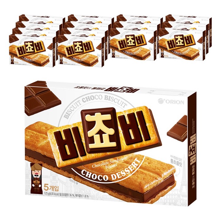 오리온 비쵸비 비스켓 5p, 125g, 15개