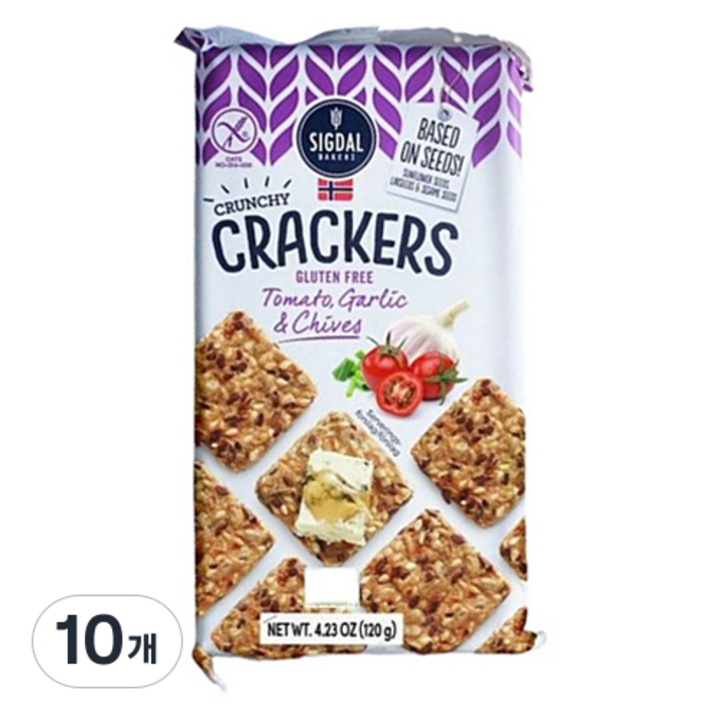 시그달 토마토 갈릭 앤 차이브 크래커, 10개, 120g