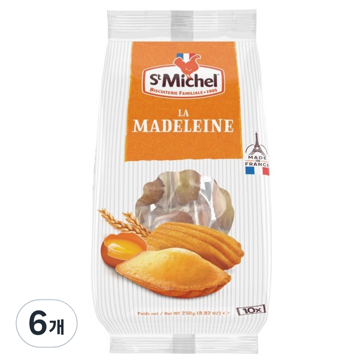 생미쉘 마들렝 빵, 250g, 6개