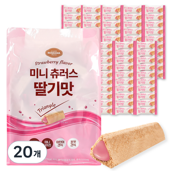 로마나 미니 츄러스 딸기맛, 20개, 200g