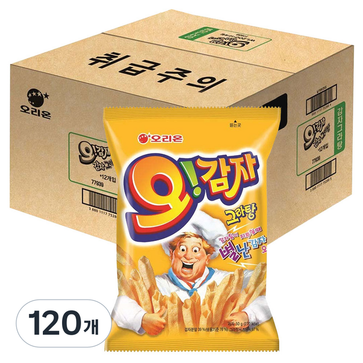 오리온 오감자 그라탕 스낵, 50g, 120개