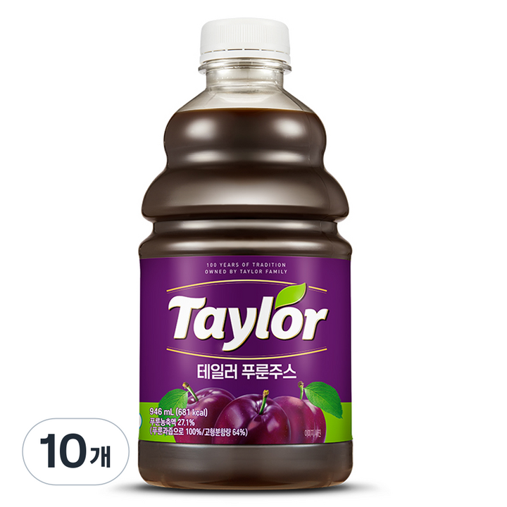 테일러 푸룬 주스, 946ml, 10개