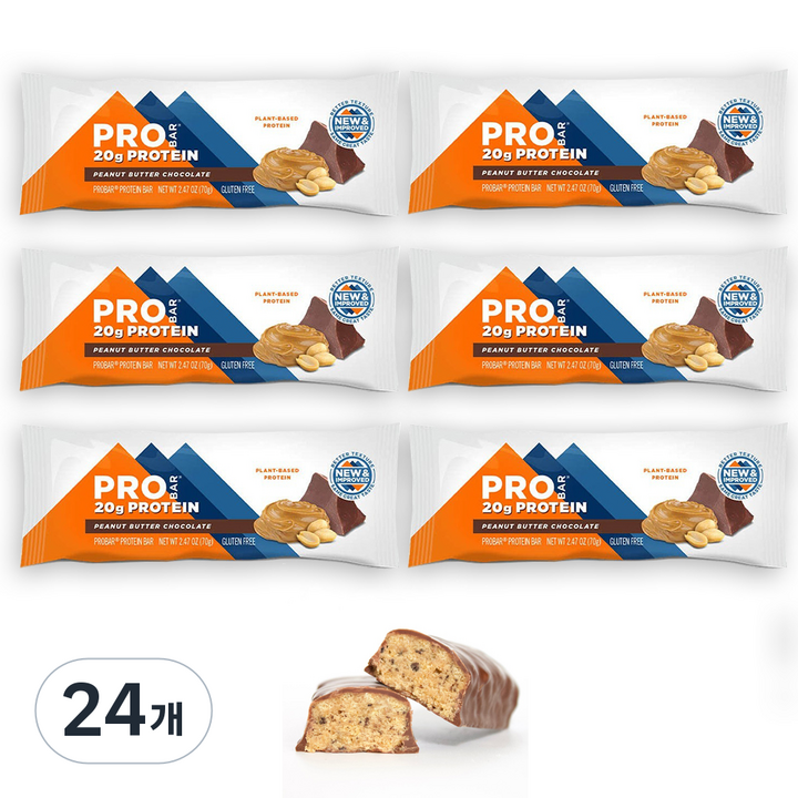 프로바 식물성 프로틴바 피넛버터 초콜릿, 70g, 24개