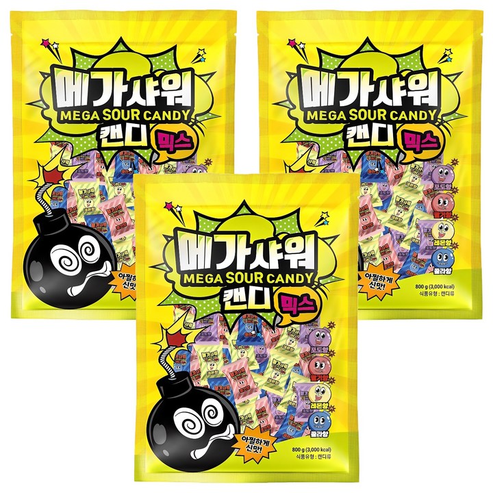 메가샤워 캔디 믹스, 800g, 3개