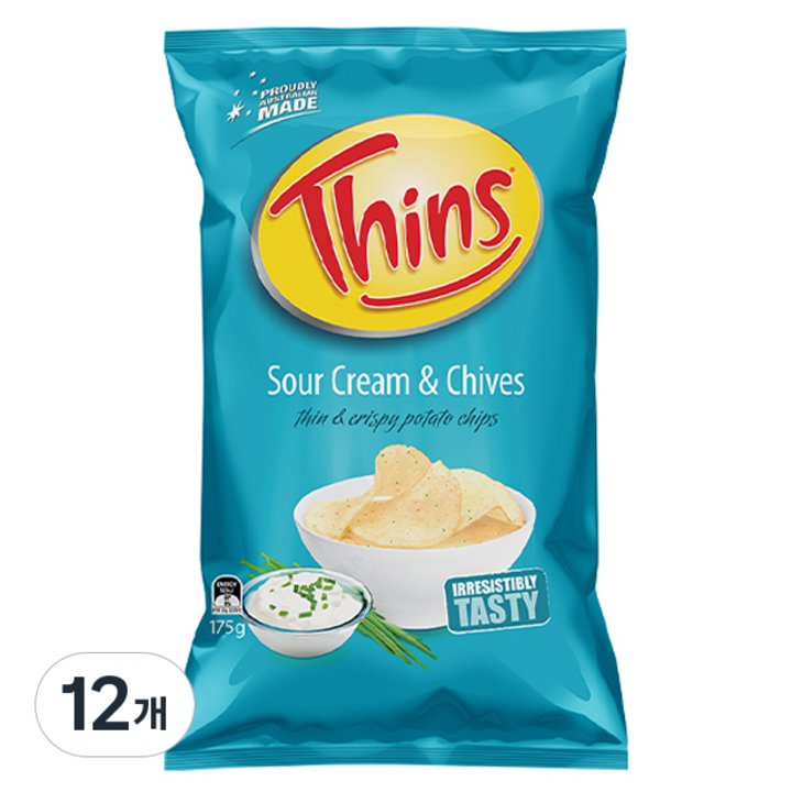 씬 사워크림앤치브, 175g, 12개