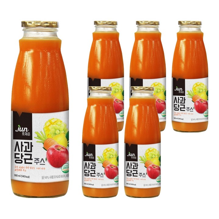 호재준 사과 당근 주스, 980ml, 6개