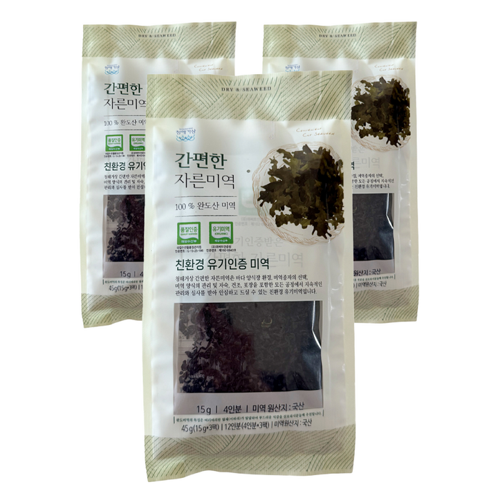 청해거상 한끼 자른 미역 3p, 45g, 3개