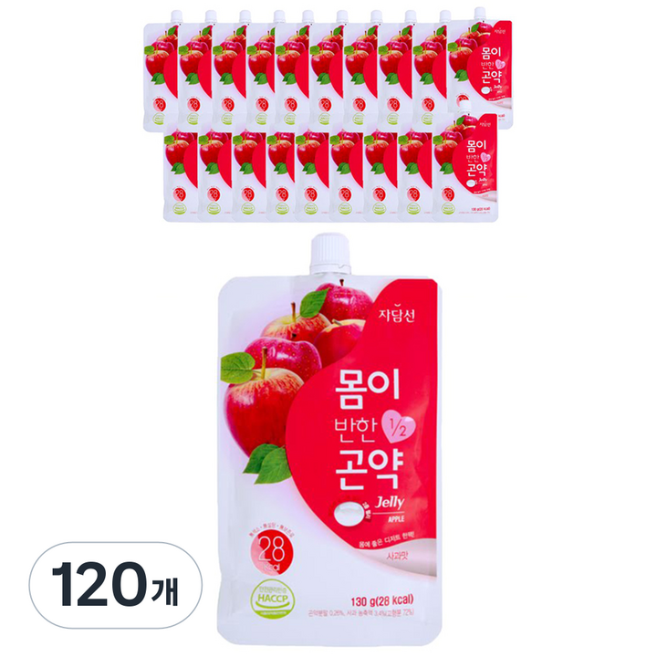 자담선 몸이반한 곤약젤리 사과맛, 130g, 120개