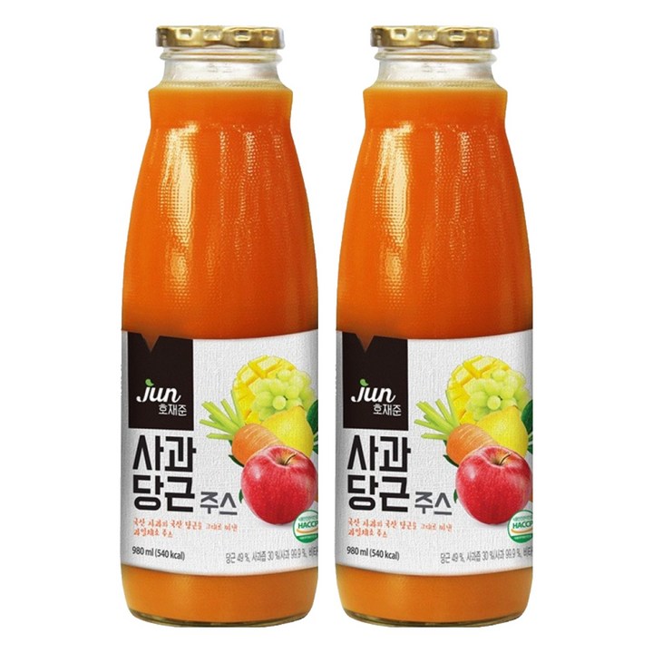 호재준 사과 당근 주스, 980ml, 2개