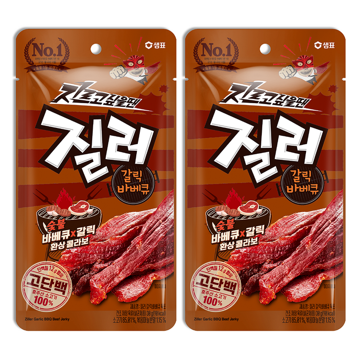 샘표 질러 갈릭바베큐 육포, 30g, 2개