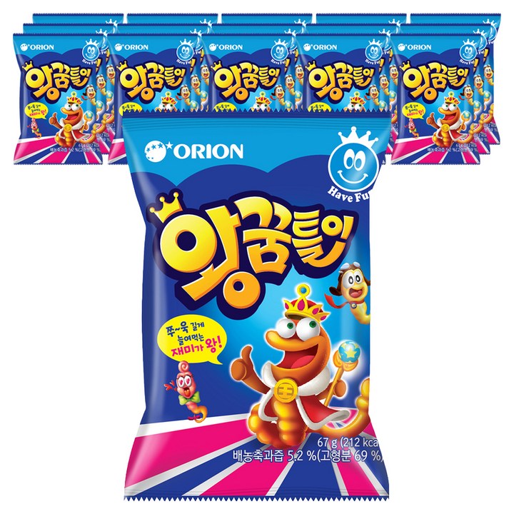 오리온 왕꿈틀이 젤리, 67g, 16개