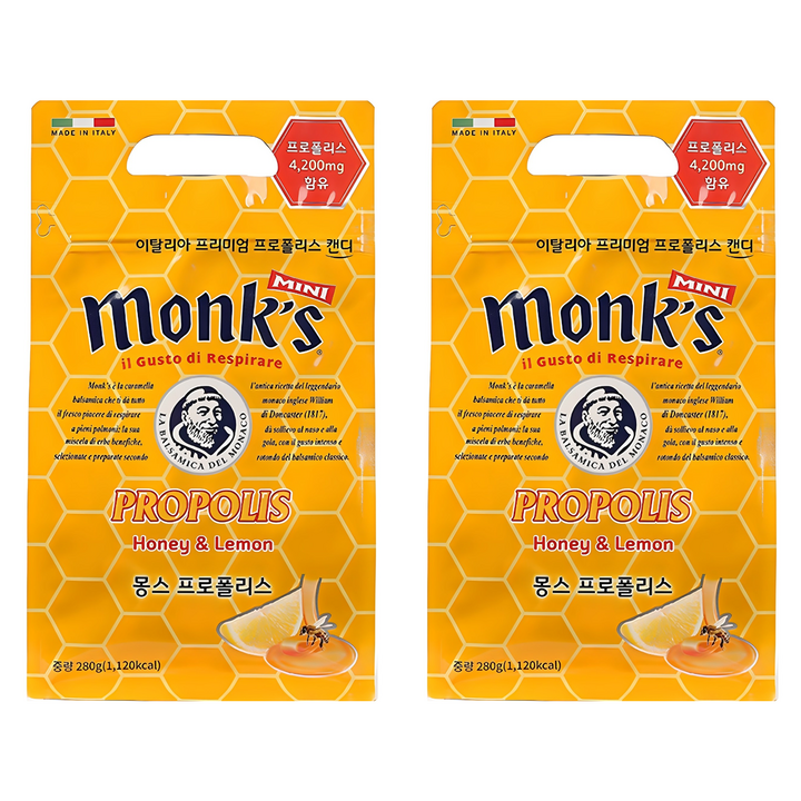 Monks 프로폴리스 캔디, 280g, 2개