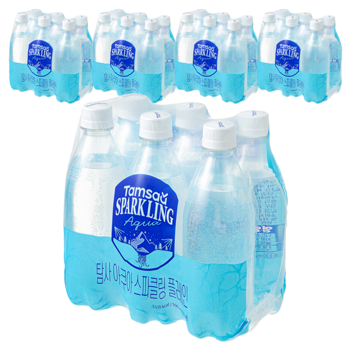 탐사 아쿠아 스파클링 플레인 무라벨, 30개, 500ml