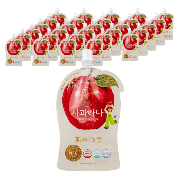 산지애 사과하나, 120ml, 30개