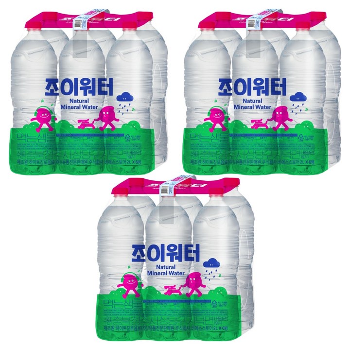 조이워터 생수 무라벨, 18개, 2L