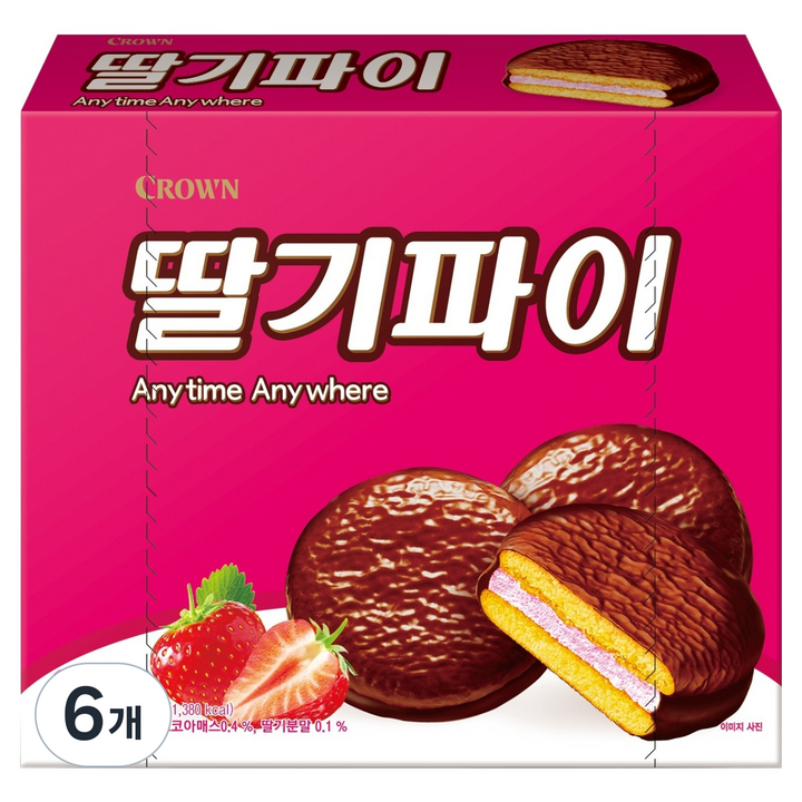 크라운 딸기파이, 6개, 300g