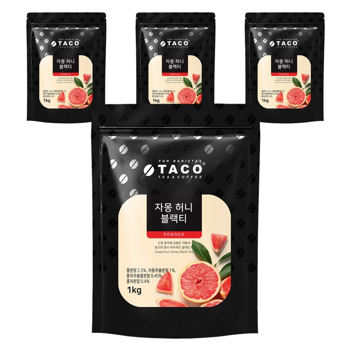 타코 자몽허니 블랙 티, 1kg, 1개입, 4개