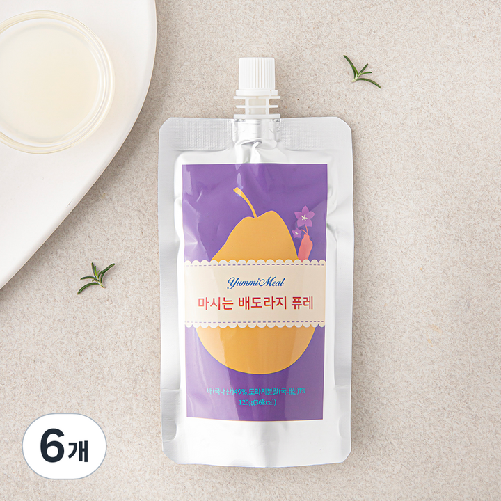 얌이밀 마시는 배 도라지 퓨레, 120g, 6개