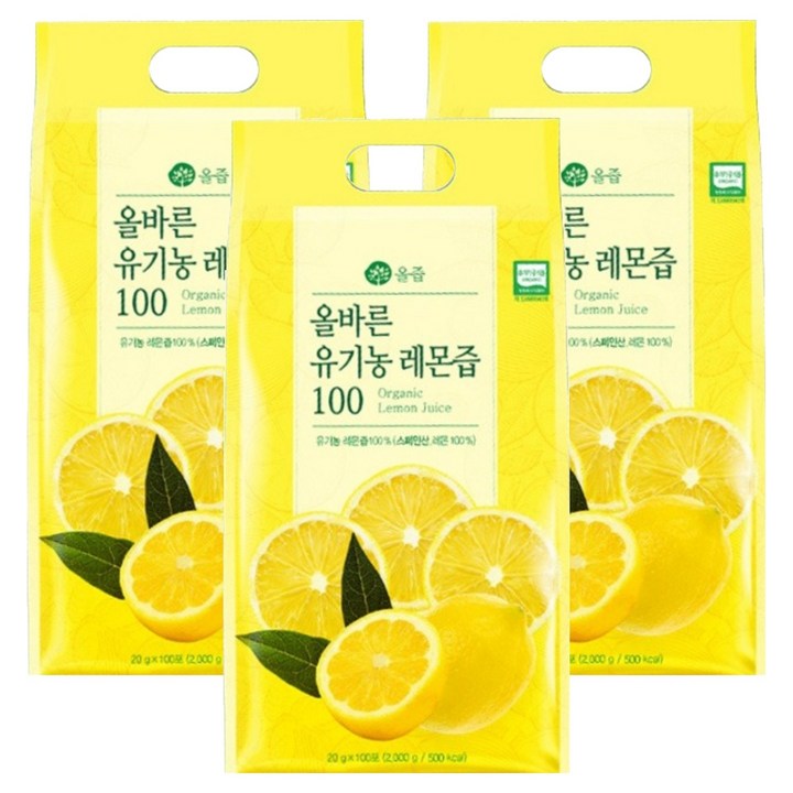 올즙 올바른 유기농 레몬즙 스틱, 20g, 300개