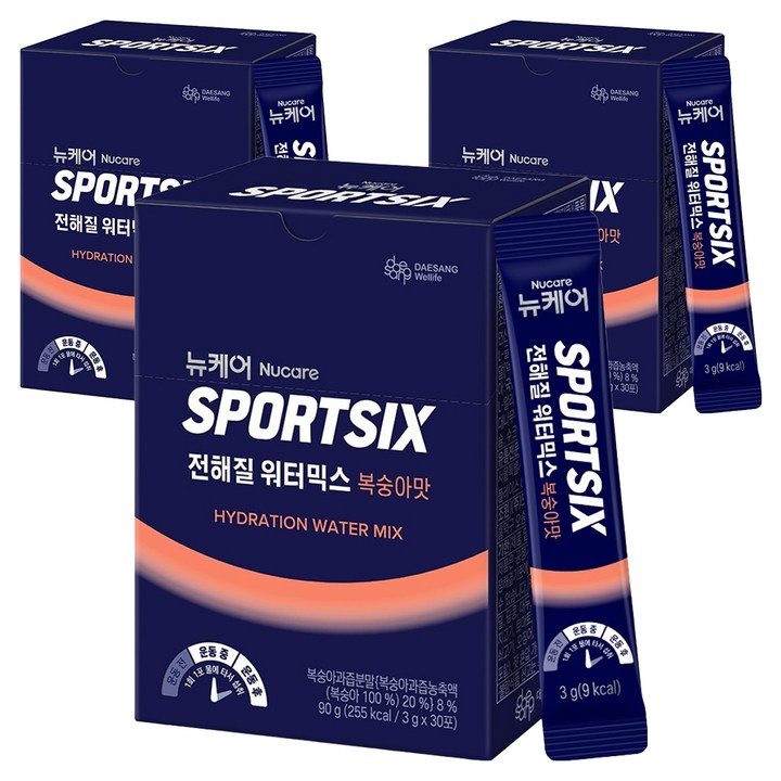 뉴케어스포식스 전해질 워터믹스 복숭아맛, 3g, 90개