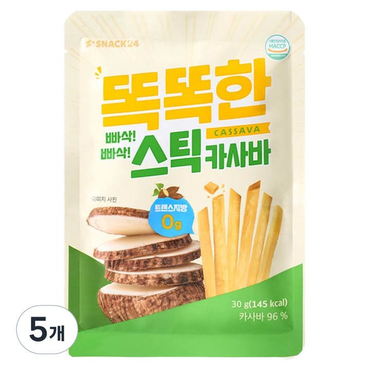 스낵24 똑똑한스틱 카사바스틱, 5개, 30g