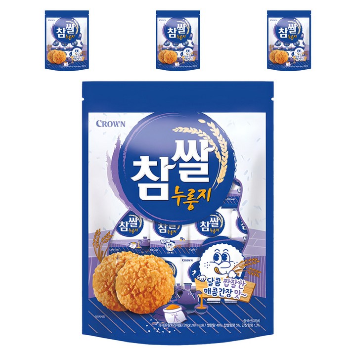 크라운 참쌀 누룽지, 216g, 4개