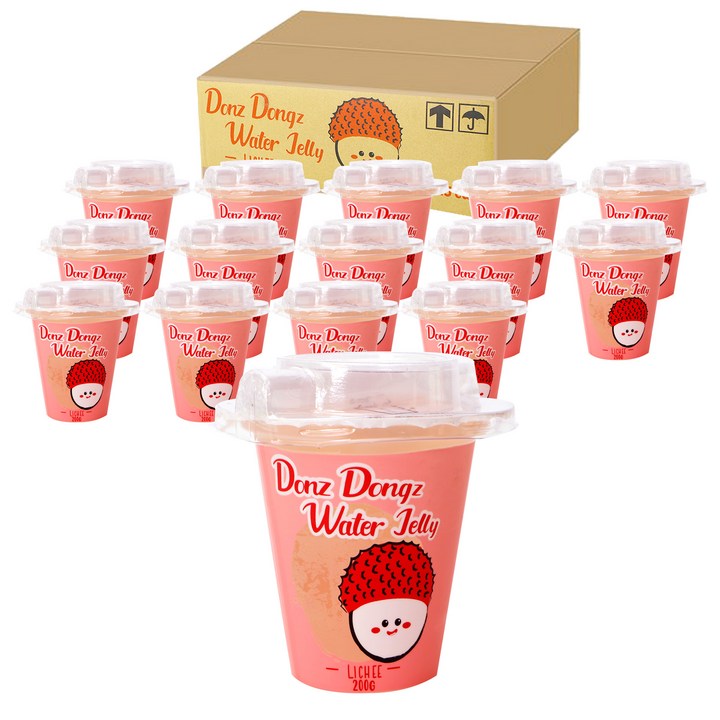 돈쯔동쯔 워터컵젤리 리치맛, 200g, 15개