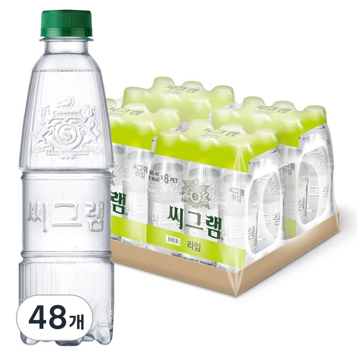 씨그램 라임 무라벨, 350ml, 48개