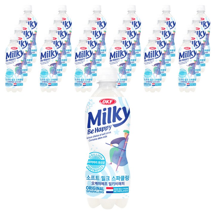 오케이에프 밀키 비해피 탄산음료, 350ml, 24개
