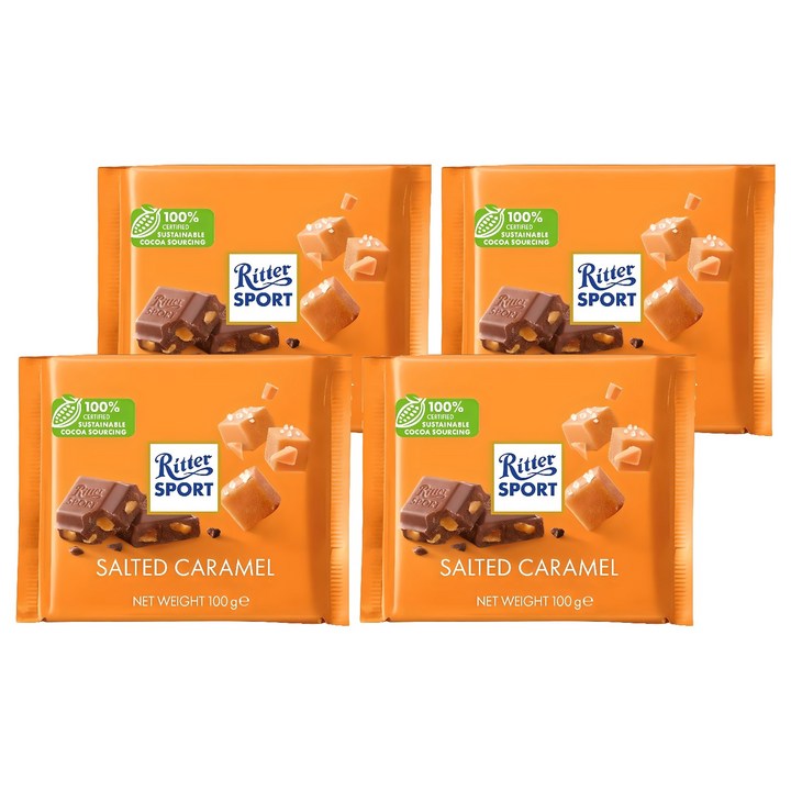 리터스포트 솔티드 카라멜 초콜릿, 100g, 4개