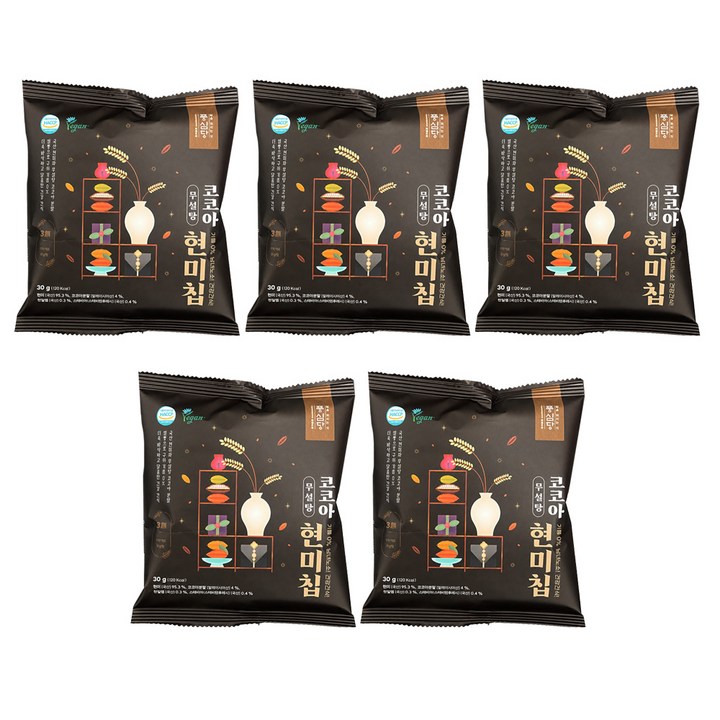풍심당 열풍 구운 코코아 현미칩, 30g, 5개