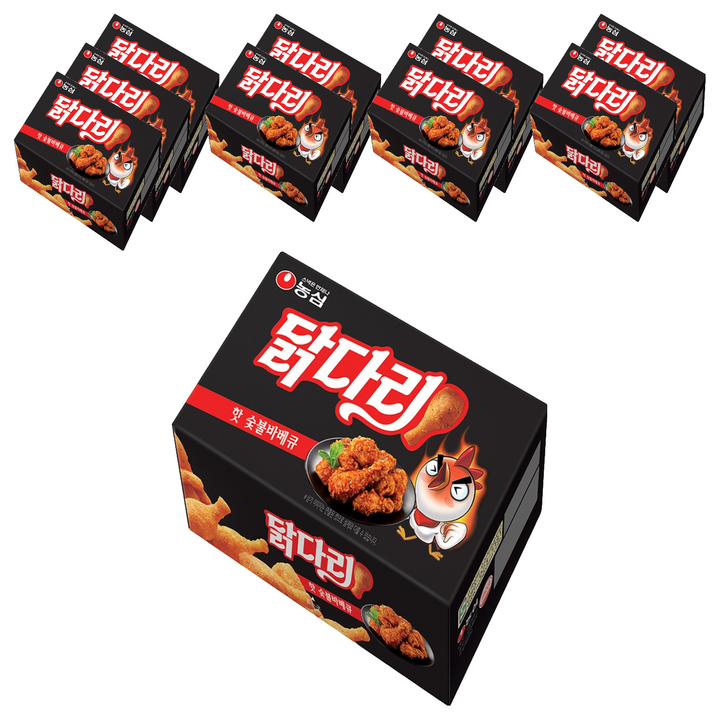 농심닭다리 핫숯불바베큐, 10개, 66g