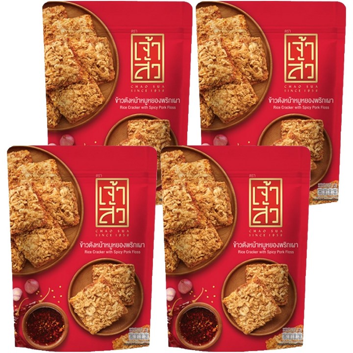 차오수아 자스민라이스크래커 매운맛, 4개, 80g