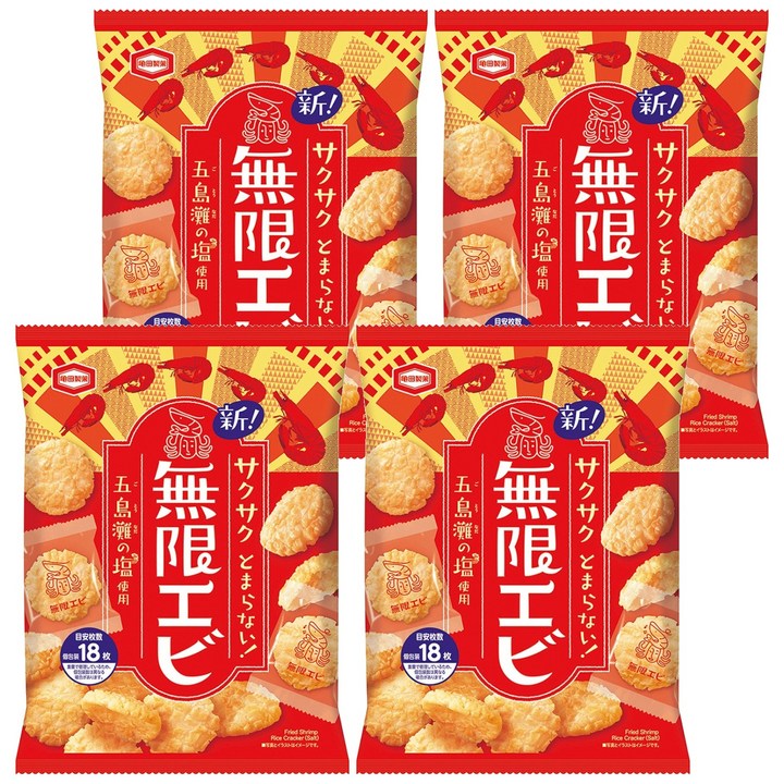카메다 무겐에비 새우 스낵, 73g, 4개