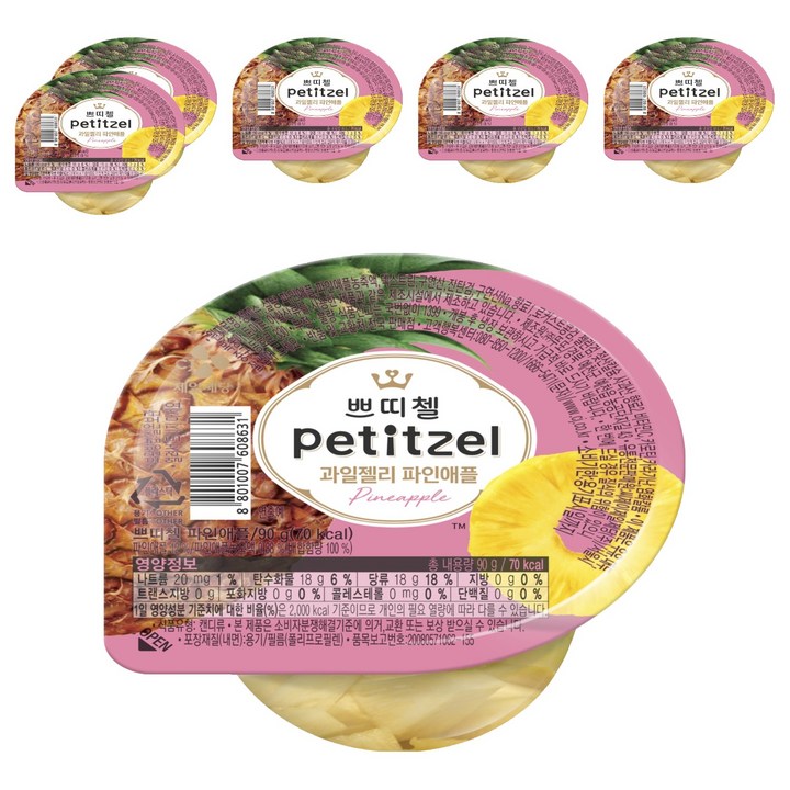 쁘띠첼 과일젤리 파인애플, 90g, 6개