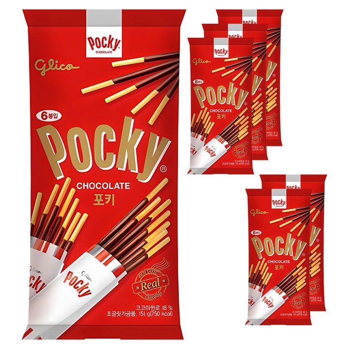 포키 초콜릿 6p, 151g, 6개