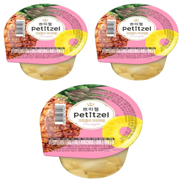 쁘띠첼 과일젤리 파인애플, 210g, 3개