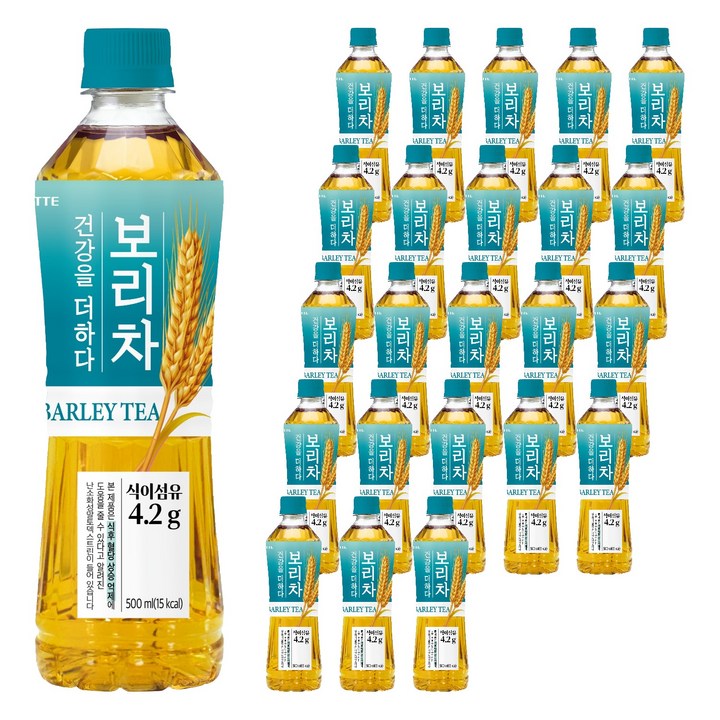 롯데칠성음료 더하다 보리차 PLUS, 500ml, 24개