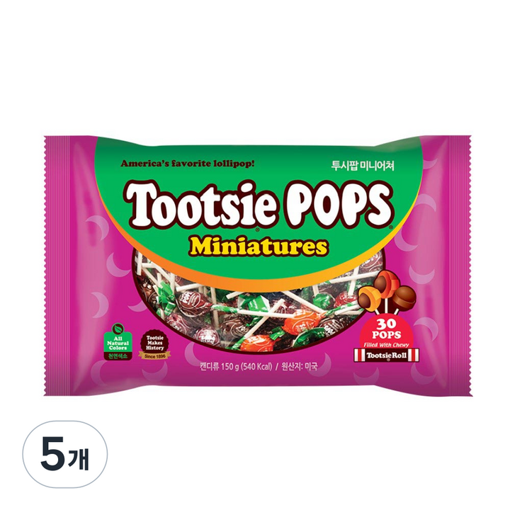 투시팝 미니어쳐 막대사탕, 150g, 5개
