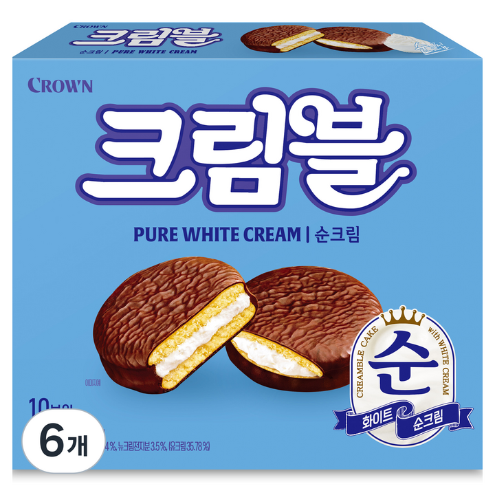 크라운 크림블 순크림, 300g, 6개