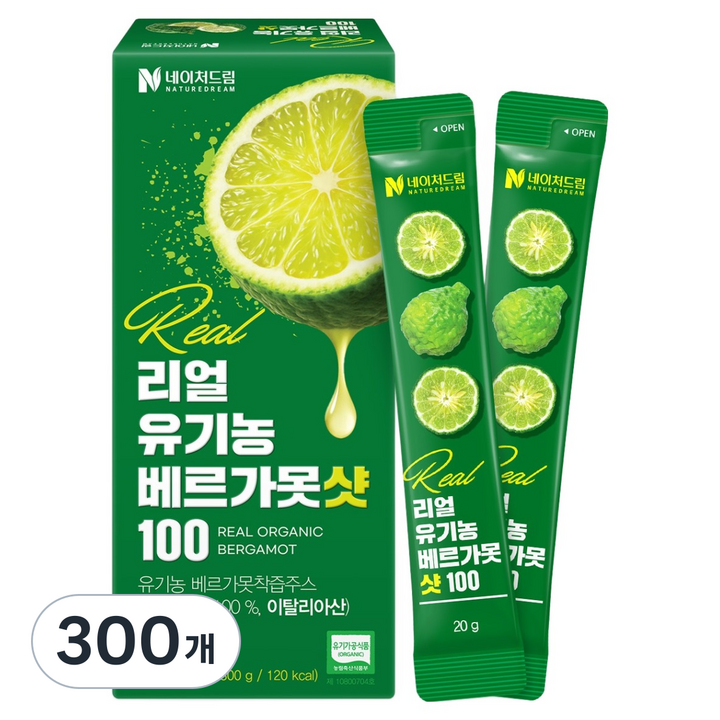 네이처드림 리얼 유기농 베르가못샷100 스틱형 착즙액, 20g, 300개
