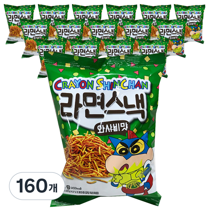 짱구 라면스낵 와사비맛, 90g, 160개