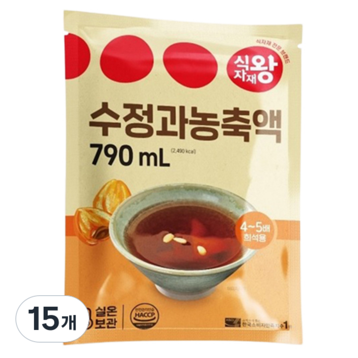 식자재왕 수정과농축액, 790ml, 15개