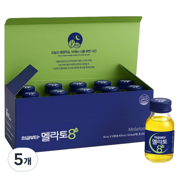 지금부터 멜라토8샷 식물성 멜라토닌, 400ml, 5개