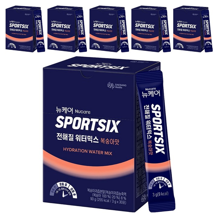 뉴케어스포식스 전해질 워터믹스 복숭아맛, 3g, 180개